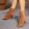 Большие весенние и осенние узкие каблуки с рыбьим ртом и элегантные крутые ботинки с перекрестной шнуровкой