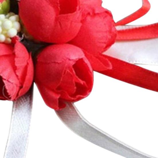 Цветок на запястье Яркий узор Искусственный жемчуг Лента Ткань Милый Свадебный Цветочный Браслет для Свадьбы