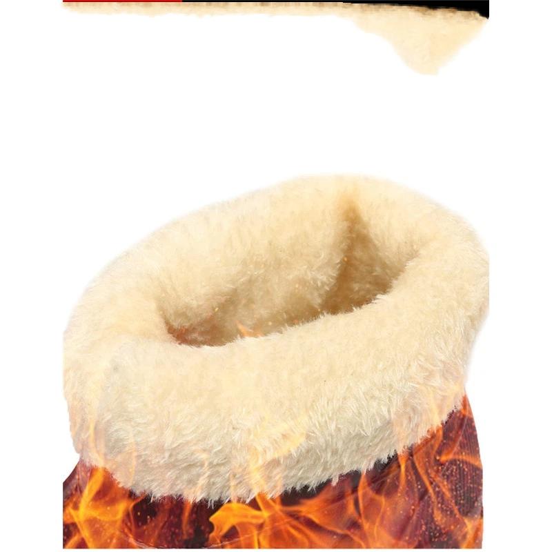 Мужские и женские зимние теплые водонепроницаемые противоскользящие износостойкие толстые хлопковые ботинки сноубутсы