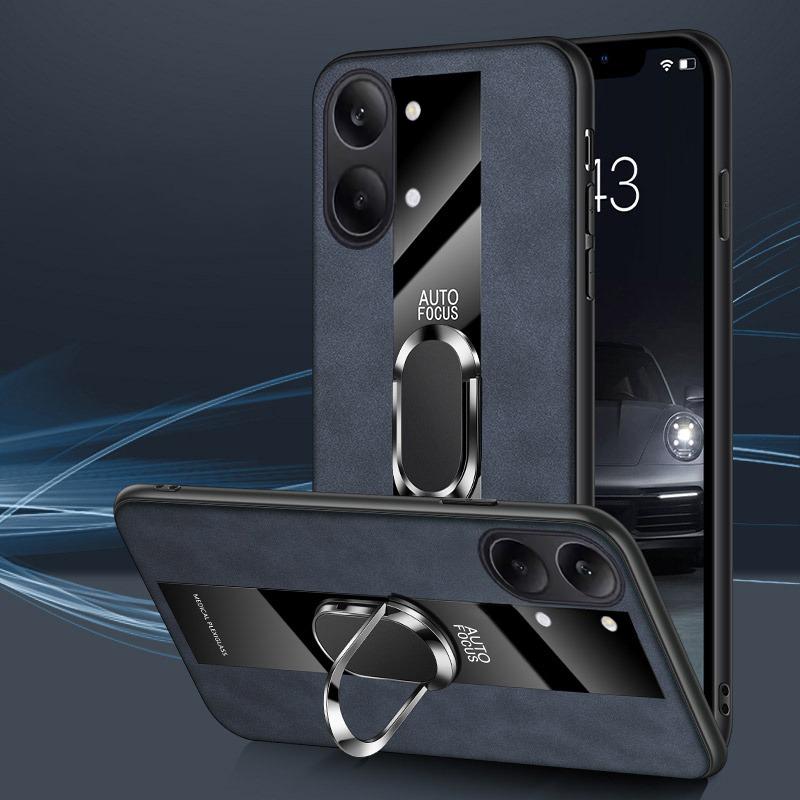 Чехол для Xiaomi Poco X8 Pro Max с бизнес-магнитным держателем-кольцом, ударопрочный, из натуральной кожи овчины, мягкий силикон, модный задний чехол для Xiaomi Poco X8
