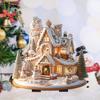 Christmas Snowy House Stake Acrylic Garden Decorative Stake Winter Village House Xmas Outdoor Decor Stake for Patio Lawn