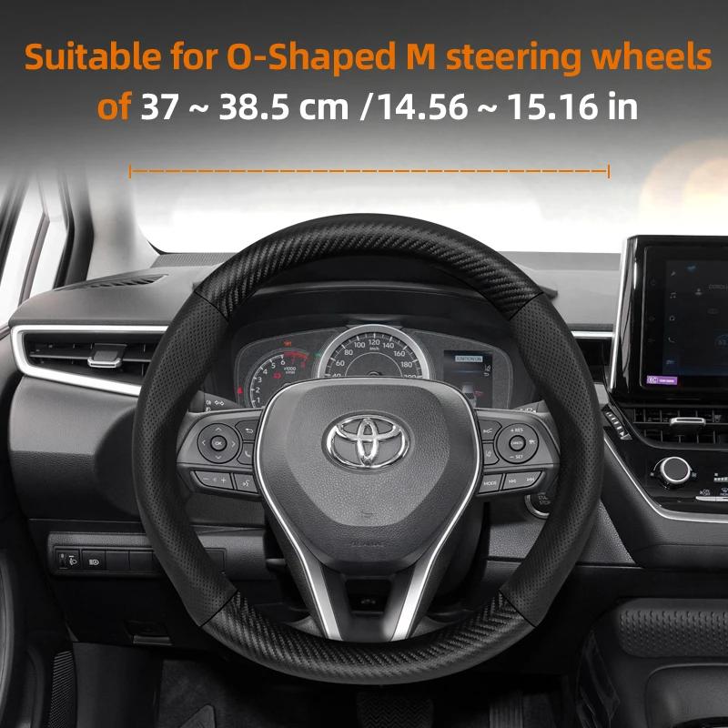 Nlzh6 Для Toyota Чехол на руль из перфорированной кожи с текстурой под карбон Chr Yaris Auris Corolla Rav4 Land Cruiser Prado Hilux