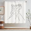 Line Love Pink Curtains for Living Room Bathroom Curtains Tiebacks Bedroom Curtains 2 Pieces Window Blinds Blind Tentacles Curls