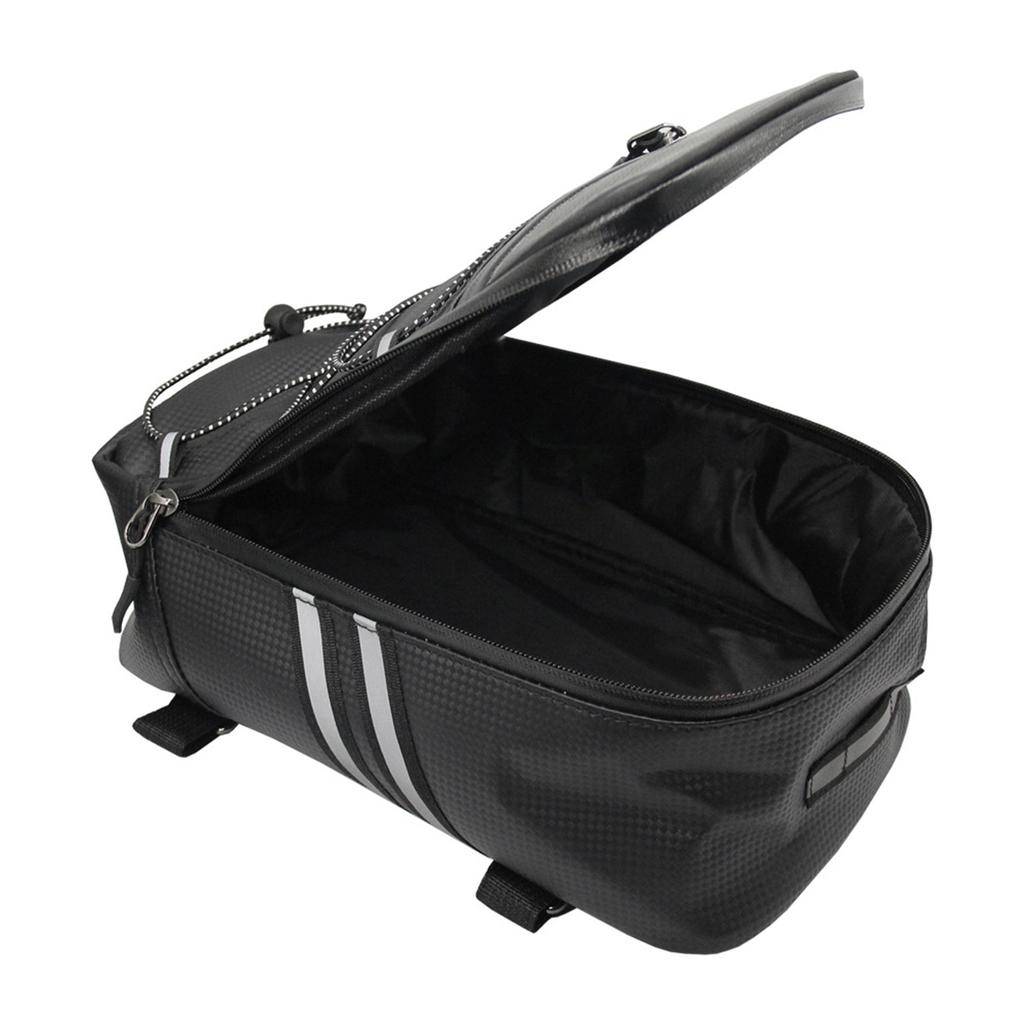 Bike Rack Rear Carrier Bag Trunk Bag  PU Leather Waterproof 9L Large Capacity Storage Luggage Cycle Storage Bag