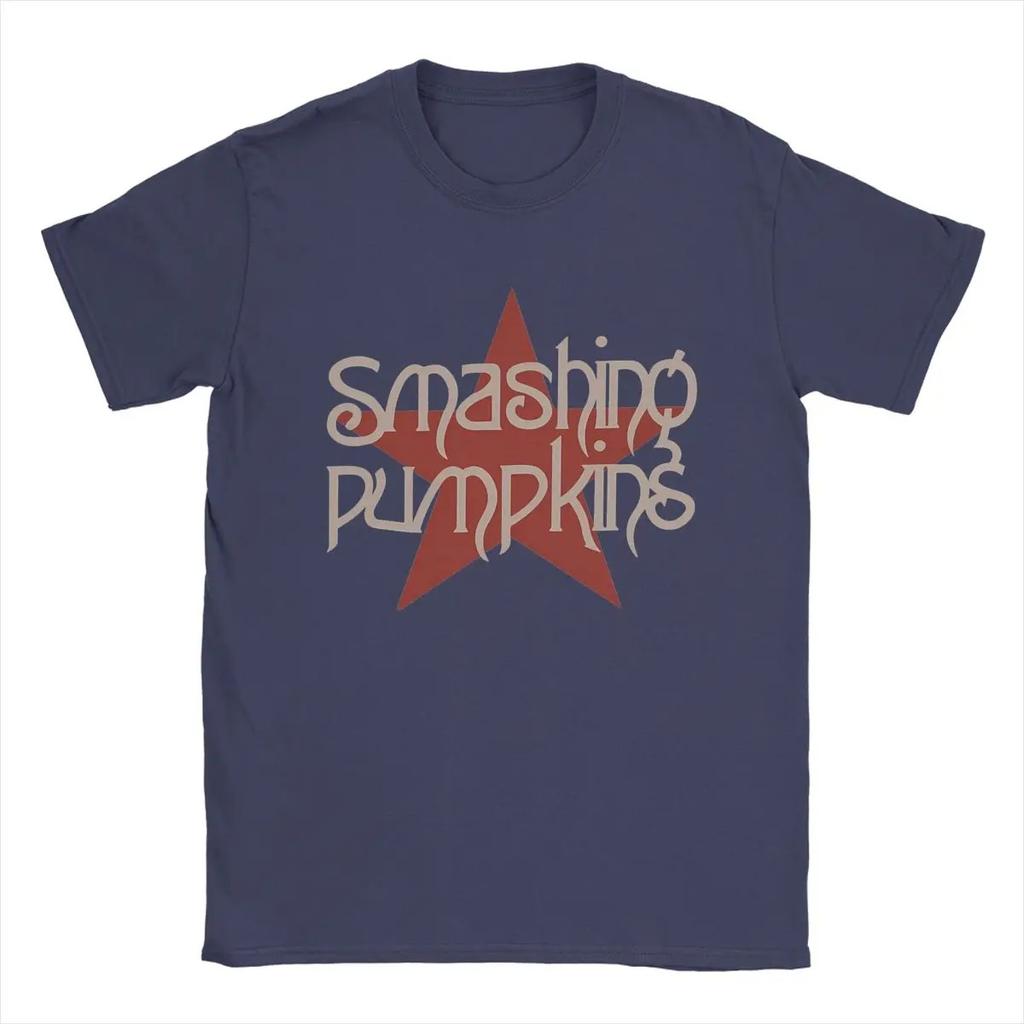 The Smashing Pumpkins Винтажная Звезда Логотип Рок-группы Футболка 90-е Альтернативный Метал Унисекс Черный Женские и Мужские Футболки