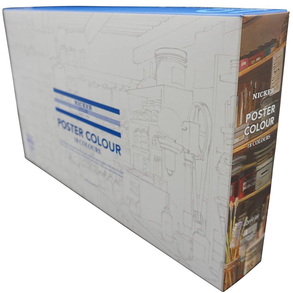 Краска акварельная Nicker цветная плакатная 18 цветов набор 40 мл PC40ML18N