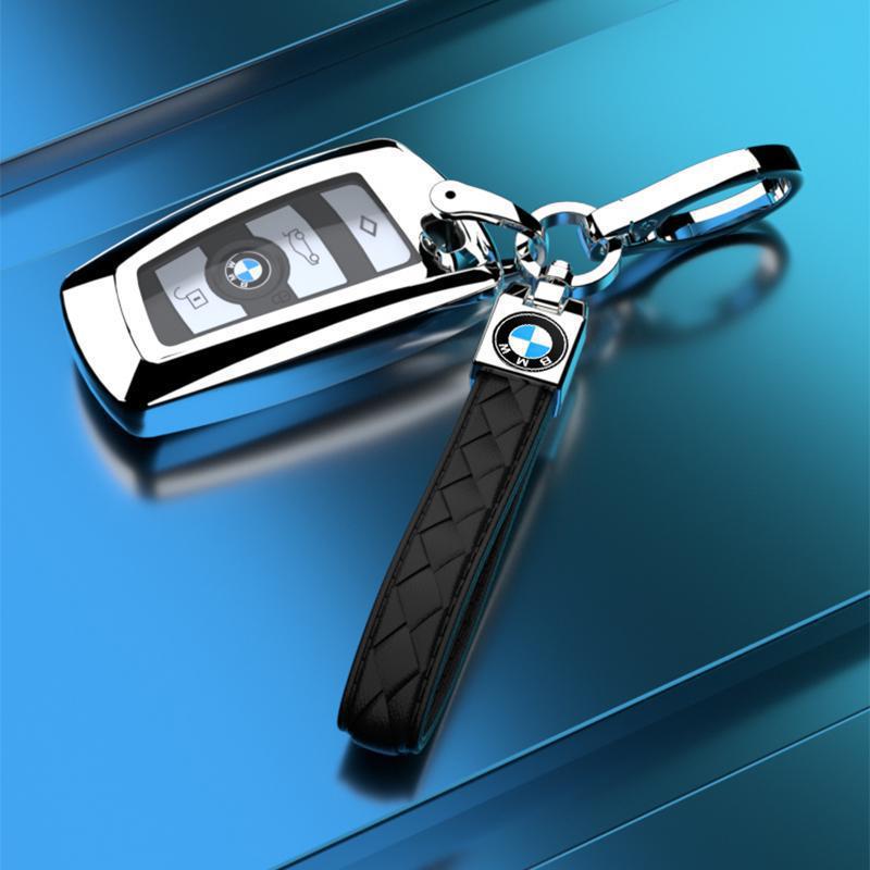 Compatible BMW Key Case for X3, X4, 1, 3, 5, & 7 Series - Decorative Key Shell & Chain
