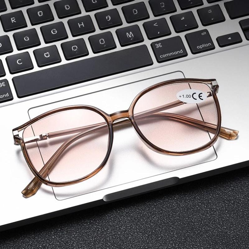 Новые модные очки для чтения с большой оправой Винтажные Серые Прогрессивные Линзы Очки Оптические по Рецепту Очки для Дальнего Зрения