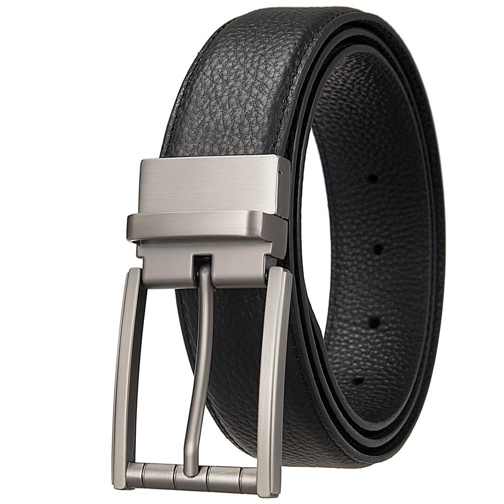 Модный перфорированный ремень, ремень из коровьей кожи первого слоя, ремень с пряжкой для мужчин Ly35-25935-5