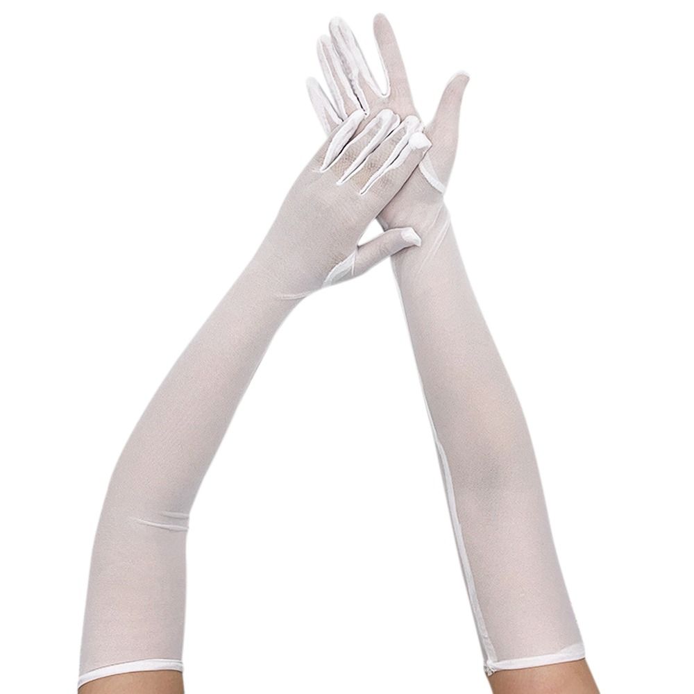 Mesh Transparent Gloves Sun Protection Driving Gloves Full Finger Long Gloves & Mittens Women