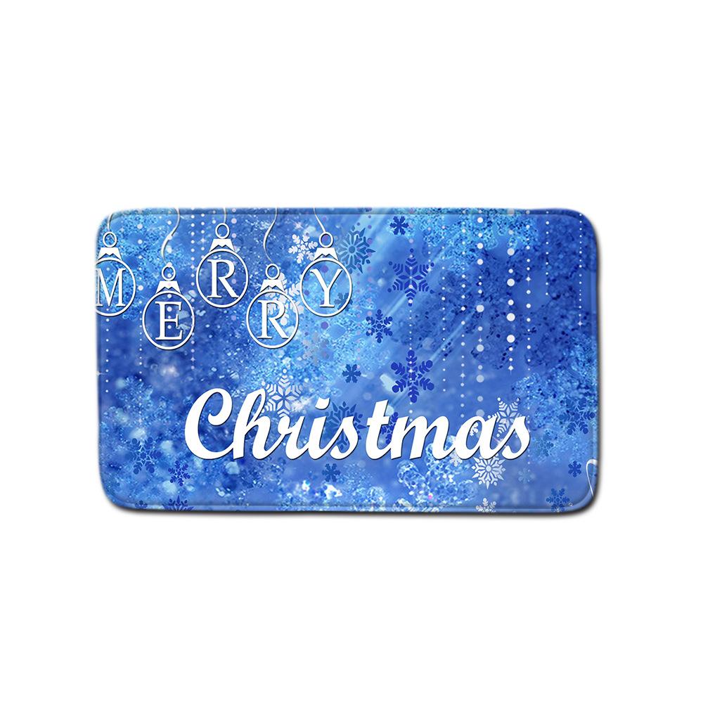 Christmas Home Shower Curtain Polyester Cloth Four-Piece Toilet Floor Mat Bathroom Non-Slip Door Mat Bedroom Carpet