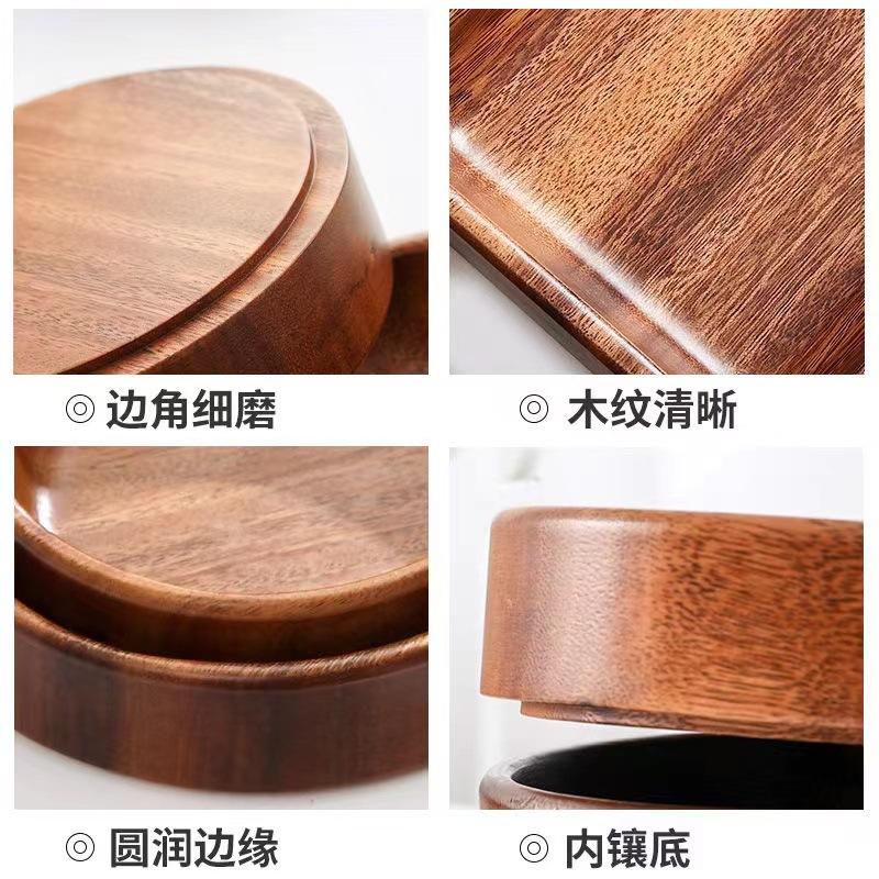 Solid Wood Bowl Walnut Boat Bowl Creative Wooden Salad Bowl Fruit Bowl Vintage Storage Home Kitchen Utensils