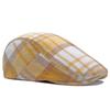 Autumn Winter Plaid Beret Men's Wool Warm Forward Cap British Peaked Cap Newsboy Cap