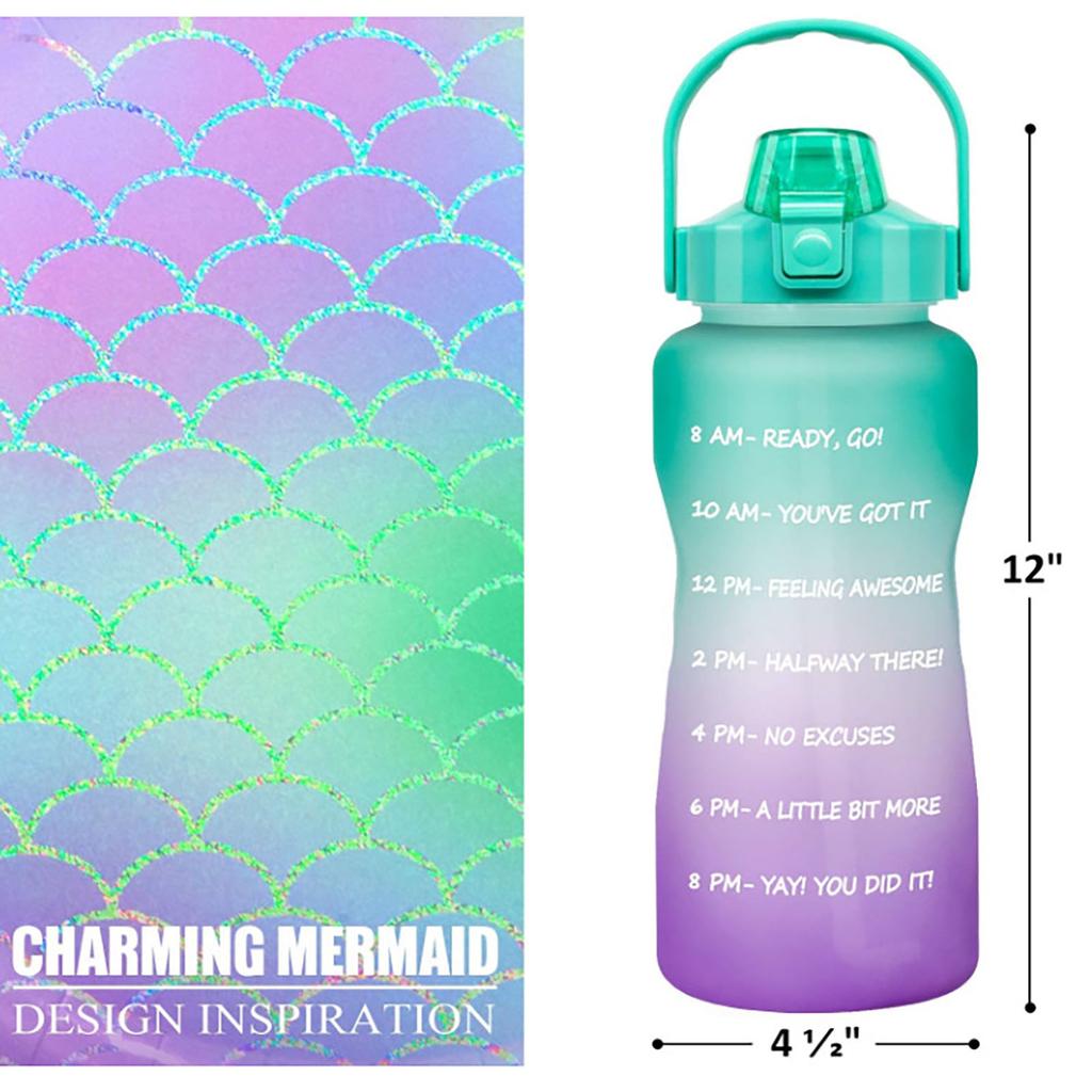 Sports Water Bottle 2.2L Large Capacity Leakproof PP Portable Water Jug for Outdoors Home Blue Orange