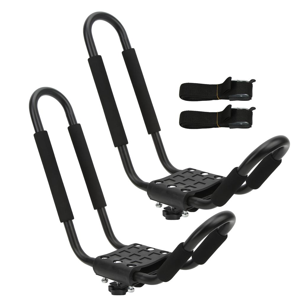 Kayak Roof Rack J Shaped Bar Rust Proof Metal Canoe Carrier Car Top Mount for Surfboard Sailboat