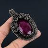 Рубиновый кулон Ювелирные изделия из драгоценных камней, Кулон ручной работы, обернутый медной проволокой 999 пробы, Ювелирные изделия новейшего дизайна