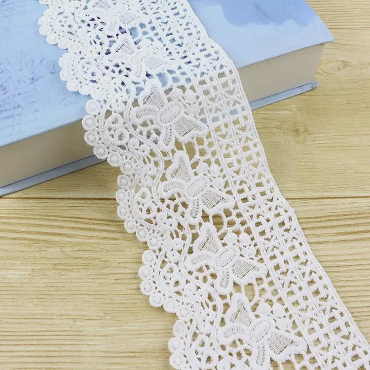 Черное водорастворимое вышитое кружево с мотивами бабочек для краев юбок и DIY проектов