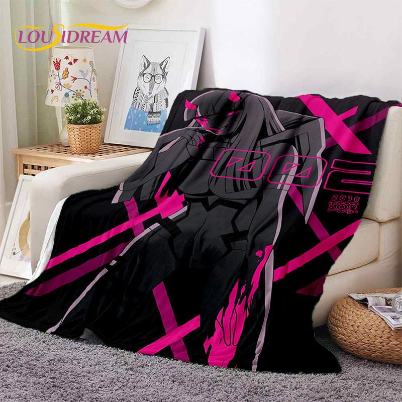 Zero Two Sexy Girl DARLING in The FRANXX Cartoon Flannel Blanket for Bed Bedroom Sofa Picnic,Throw Blanket for Outdoors Leisure