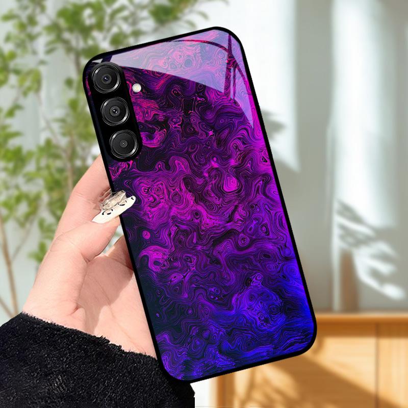 Для Samsung A25 A26 Милый чехол A35 A36 A55 A56 5G Закаленное стекло Чехол для телефона Для Galaxy A15 4G 5G Жесткий ПК Стекло Защитный Fundas