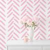 VEELIKE Easy-Stick Wallpaper Stickers, Pink Herringbone Pattern, White, Peelable Wallpaper, Wall Stickers, Waterproof, Heat-Resistant, Thick, Opaque P