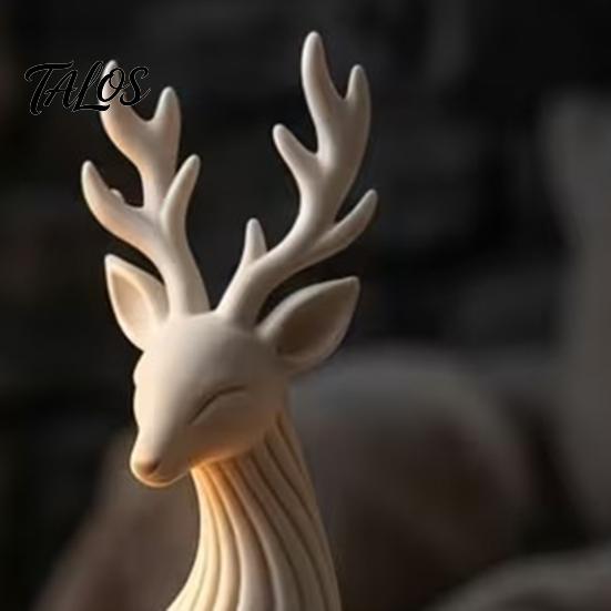 Cute Animal Desk Accessories 3D Printed Reindeer Figurine for Christmas Home Decor, Elegant Sitting Elk Statue with Fine Personalized Holiday Presents