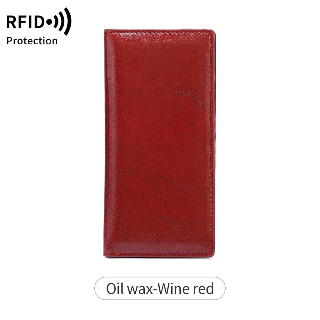 Минималистичный ультратонкий женский кошелек с RFID-защитой, держатель для кредитных карт, складной длинный женский кошелек, однотонный, портативный клатч