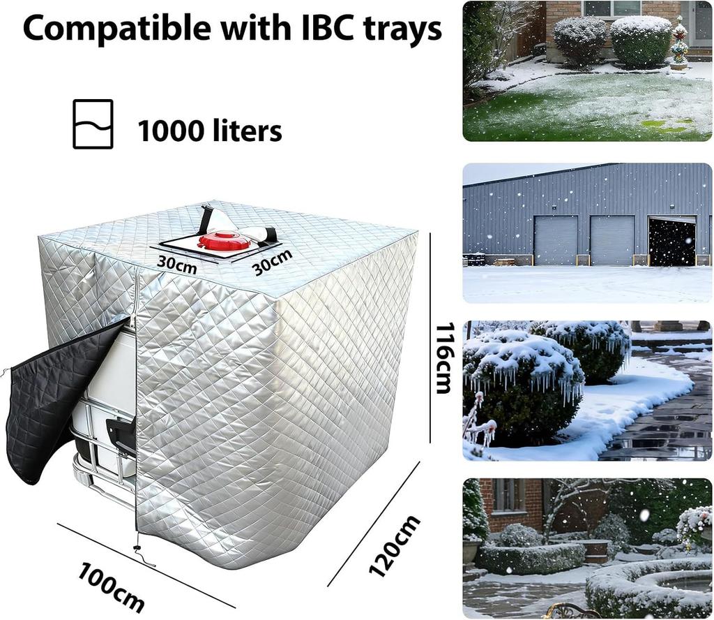 Утолщенная морозостойкая алюминиевая фольга IBC Контейнер-цистерна Крышка 1000л Уличная Водонепроницаемая Пылезащитная Водяной Контейнер Защитная Крышка