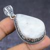Rainbow Moonstone Gemstone 925 Steling Silver Jewelry Pendant 2.17" D4w78