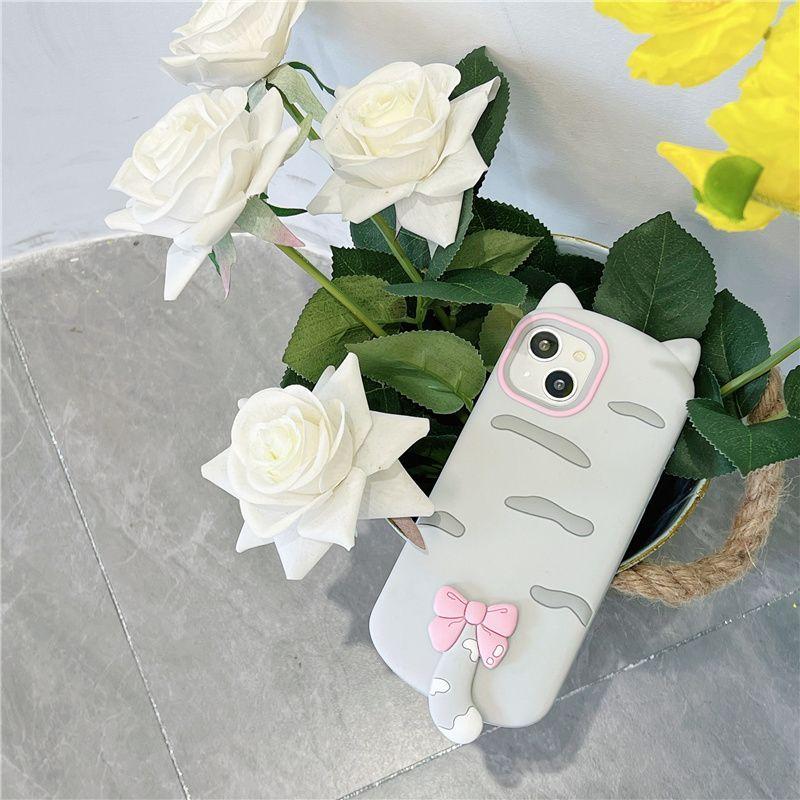 Grey tail cat Samsung Galaxy S25 Ultra phone case s23ultra anti-drop s24ULTRA soft
