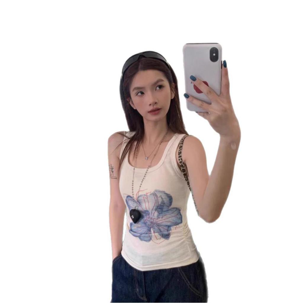 Майка с цветочным принтом Sweet Spice - Женская шикарная летняя в корейском стиле