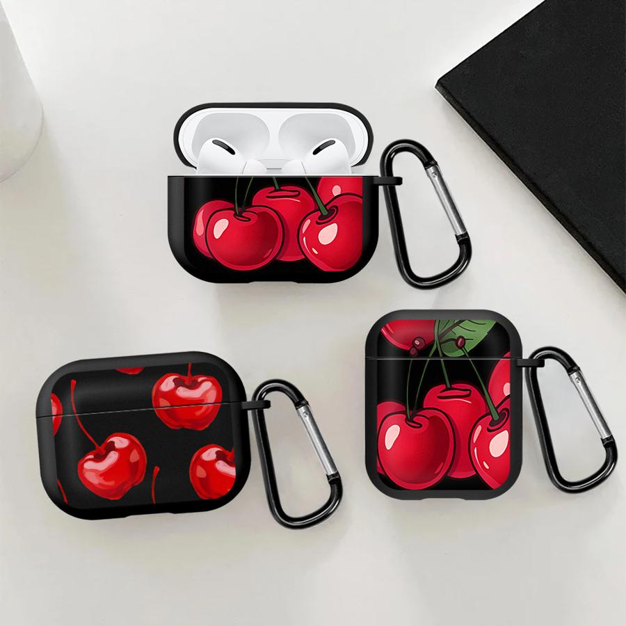 Красный Чехол-Вишенка Для Airpods 4 2 1 Pro3 Pro2 3 Pro Чехлы для Наушников Чехол