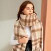 New Mohair Plaid Scarf Women's Autumn and Winter Thickened Warm Student Versatile Fringed Scarf Tide