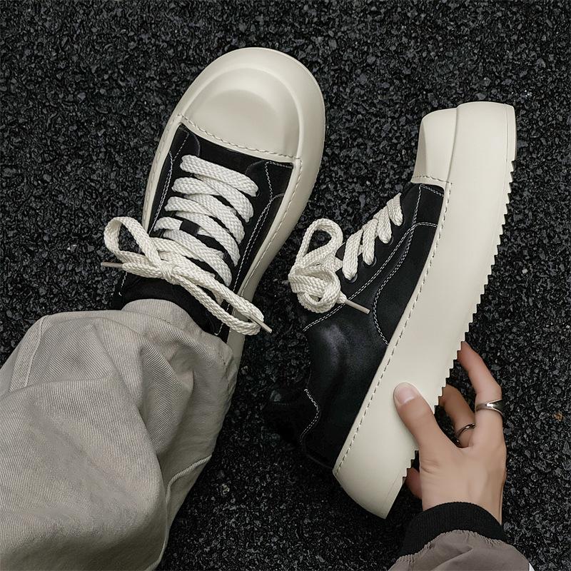 Мужская обувь 2024 осень новая легкая мягкая подошва маффин толстая подошва модная обувь повседневная обувь для доски 66678-J