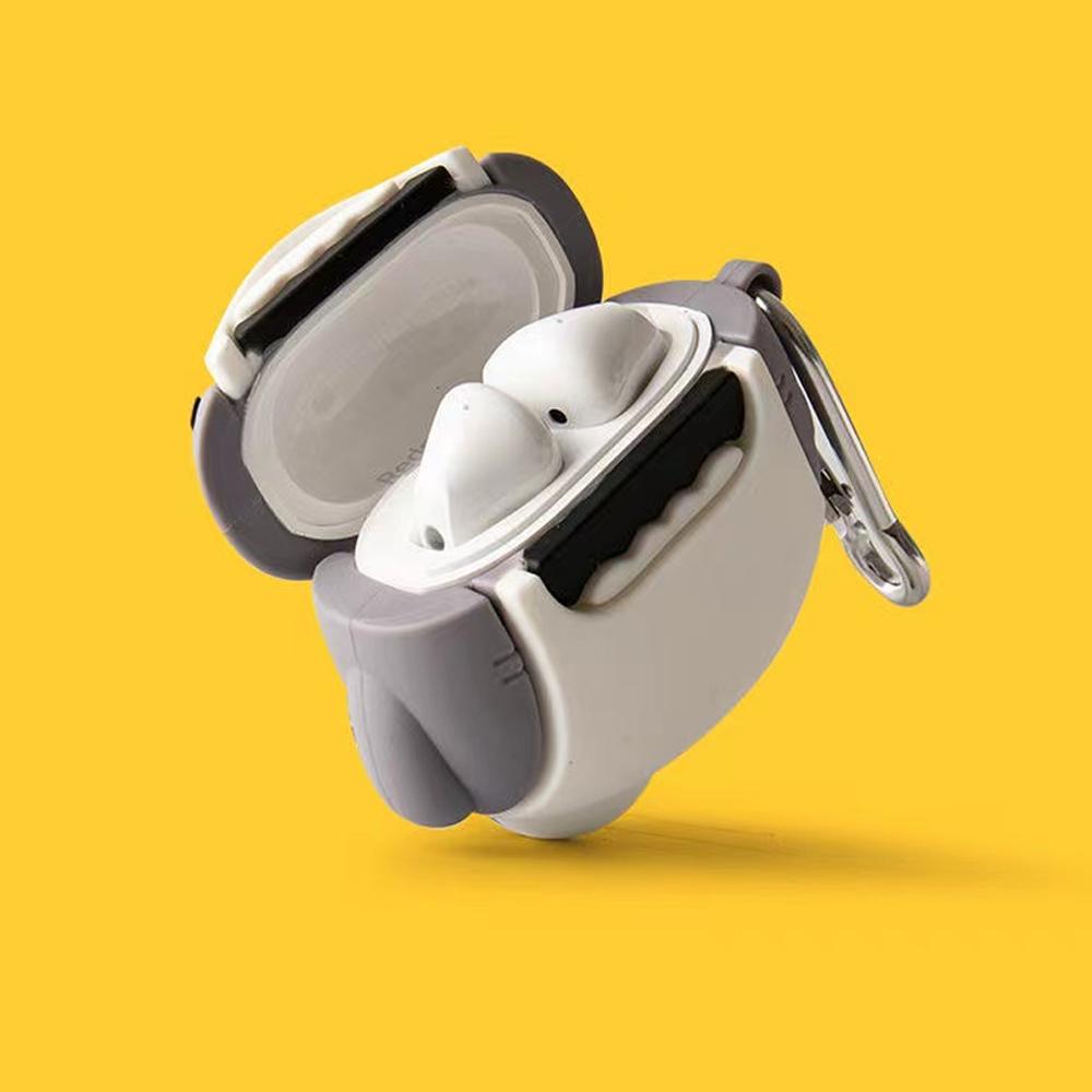 Силиконовый чехол с 3D-мультяшным персонажем для Apple AirPods с брелком - ударопрочный и пыленепроницаемый