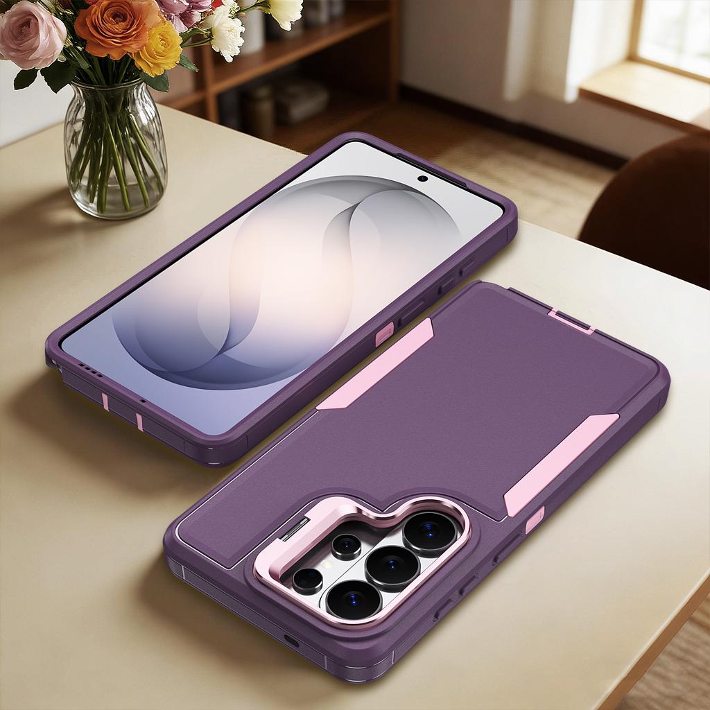 Роскошный Candy 2-в-1 Прозрачный чехол-подставка для Samsung Galaxy S26 Ultra S25 S24 S23 S22 Plus Ударопрочный Металлический держатель для камеры Бронированный чехол