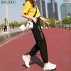 HOUZHOU Ins спортивные штаны женские брюки харлан корейские шикарные брюки для бега свободные большие размеры Harajuku Bf повседневные