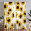 3D 2 панели Черная штора с принтом подсолнухов, штора с кулиской для спальни, офиса, кухни, гостиной, кабинета, домашний декор