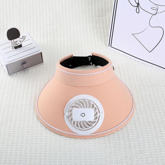 Женская шляпа-веер для отдыха на открытом воздухе с регулируемым пустым верхом, защитой от ультрафиолета, большими полями и USB-зарядкой, охлаждающим вентилятором, пляжной шляпой для путешествий от солнца