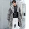Autumn and Winter New Men's Fur Coat Imitation Fox Hair Long Coat Fattened and Enlarged Jacket Thermal Casual Trench Coat
