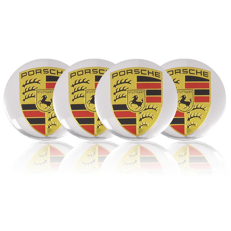 AABKW1 4pcs 3D Car Wheel Center Hub Cap Sticker Car Emblem Wheel Center Cap For Porsche Cayenne Macan 911 Boxster Cayman Panamera 718