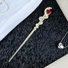 1 шт. аксессуары для волос китайская заколка для волос Advanced Feeling Serpentine Gemstone шпилька для волос в стиле панк змея для волос регулируемая со стразами