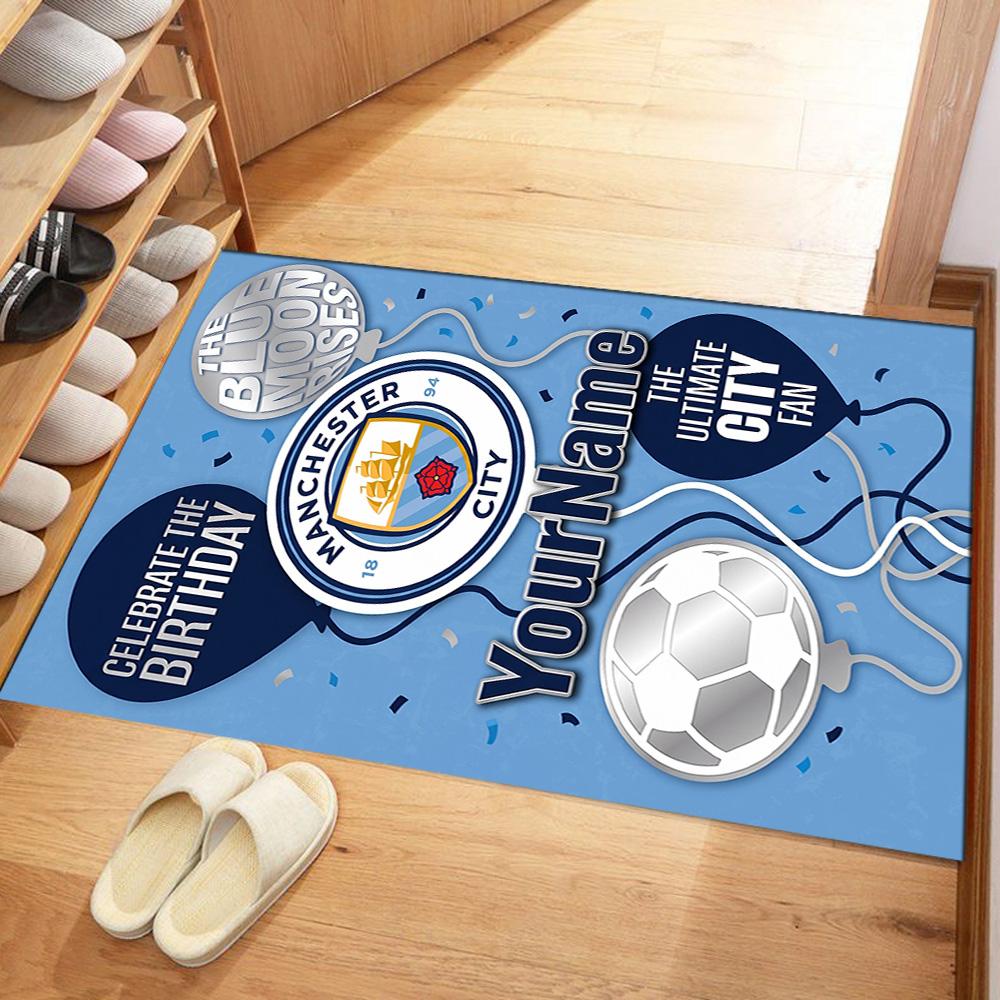 Manchester City 6 Personalized Text Carpet Design for Dormitory Study room Living Rooms Decorate room Anti-slip Rug Decorate Offices