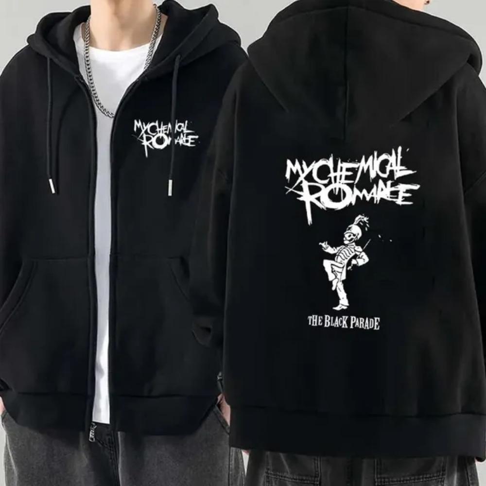 Мужская мода толстовки с капюшоном куртка пальто My Chemical Romance Mcr Dead молния толстовка с капюшоном свободный черный парад панк эмо молния толстовка