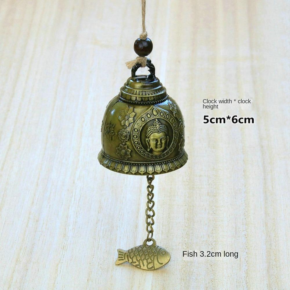 New Auspicious Wind Chime Dragon and Fish Patterned Handmade Pendant Temple Wind Bell Decoration Retro Wall Hanging Bell