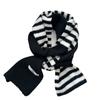 Striped Knitted Scarf Women'S Autumn And Winter Thickened Warm Student Ins Fashion Trend Scarf Gloves
