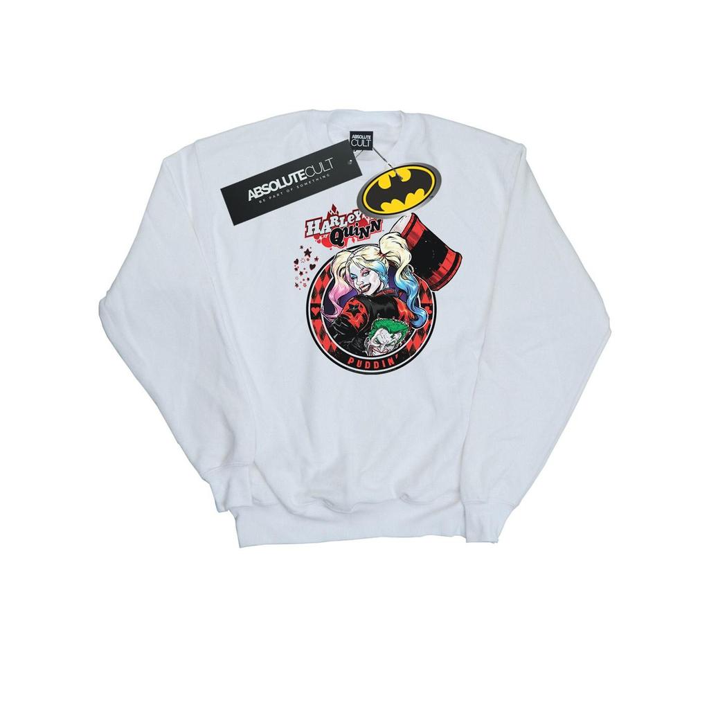 DC Comics Mens Harley Quinn Joker Patch Sweatshirt