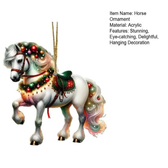 Рождественское украшение в виде лошади 2D плоское акриловое украшение на рождественскую елку подарки с лошадьми для женщин любителей лошадей фермеров друзей