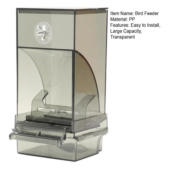 Автоматическая кормушка для птиц с насестом, большая емкость, прозрачный контейнер для еды, пластиковый попугай