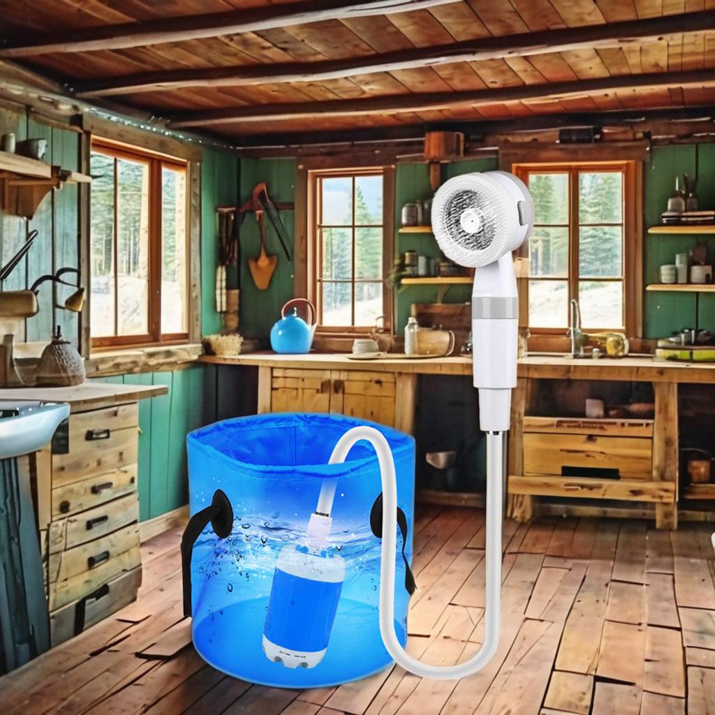 Lightweight PVC Electric Outdoor Shower Pump Portable USB Rechargeable Camp Shower for Car Washing 5000mAh for Travel
