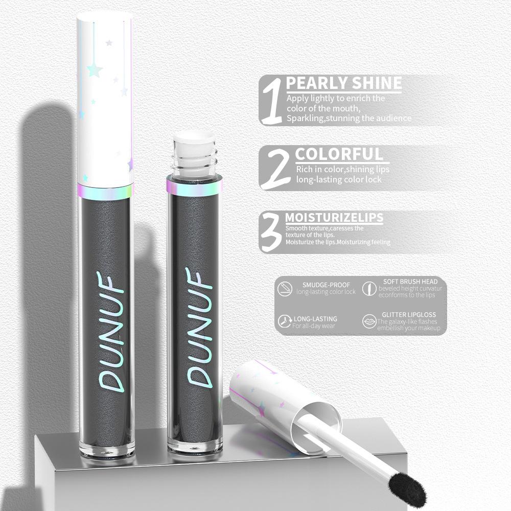 Glitter Lip Gloss Long-Lasting Color Shimmering Glow Lip Glaze for Halloween Stage Party Makeup Highly Pigment Lipstick Gothic Lip Shine Gift Idea